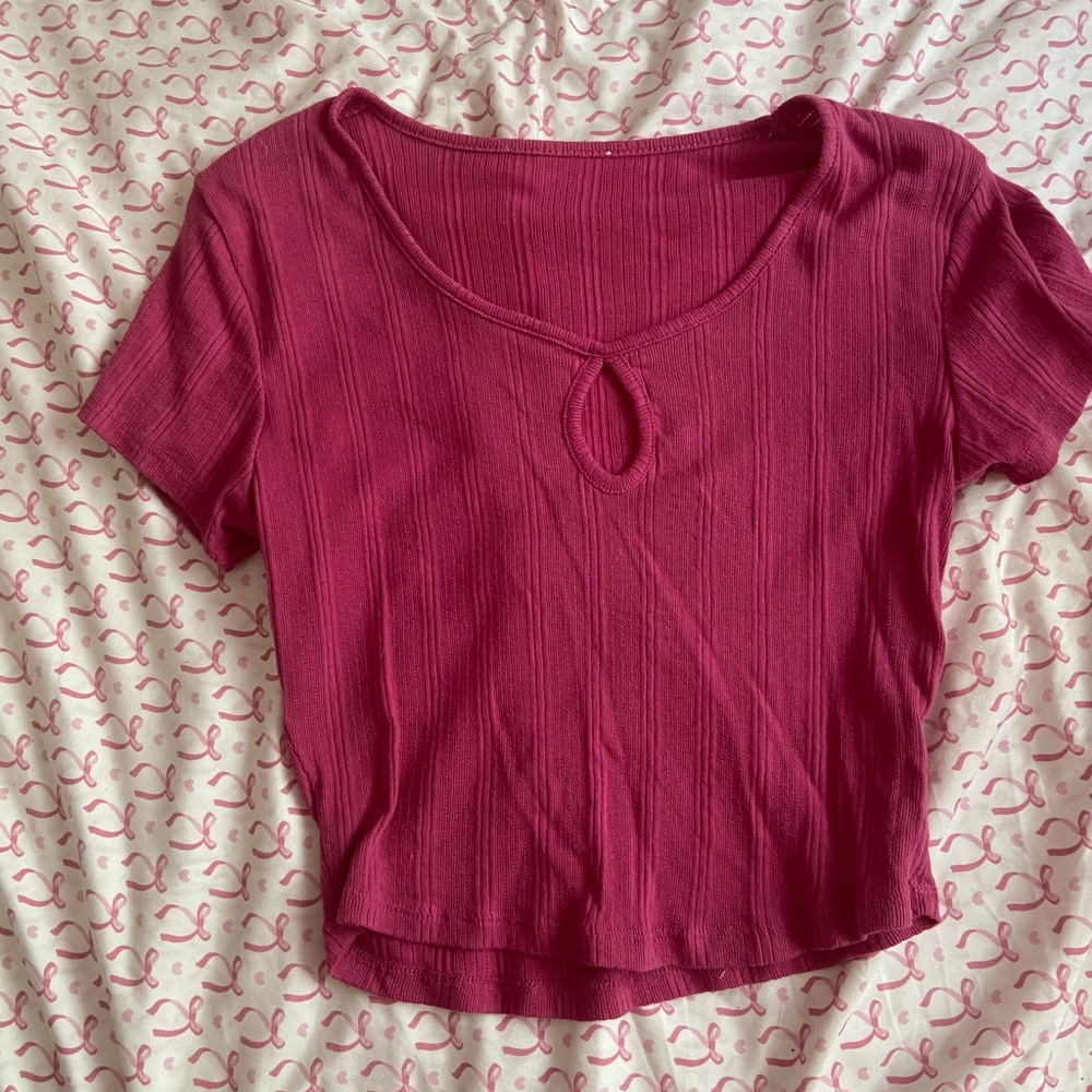 Women's Pink Ribbed Top S/M